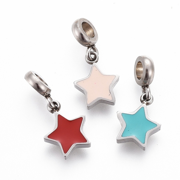 PandaHall 304 Stainless Steel Enamel Charms, Star, Stainless Steel Color, Mixed Color, 13.6mm, Charm: 8.3x6.5x1.8mm, Hole: 2.5mm Stainless..., Multicolor
PandaHall 304 Stainless Steel Enamel Charms, Star, Stainless Steel Color, Mixed Color, 13.6mm, Charm: 8.3x6.5x1.8mm, Hole: 2.5mm Stainless..., Multicolor