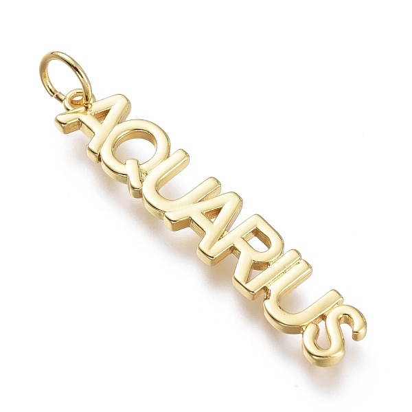 PandaHall Brass Pendants, with Jump Rings, Long-Lasting Plated, Constellation/Zodiac Sign, Word, Aquarius, 37.5x7x2mm, Hole: 4.5mm Brass...
PandaHall Brass Pendants, with Jump Rings, Long-Lasting Plated, Constellation/Zodiac Sign, Word, Aquarius, 37.5x7x2mm, Hole: 4.5mm Brass...