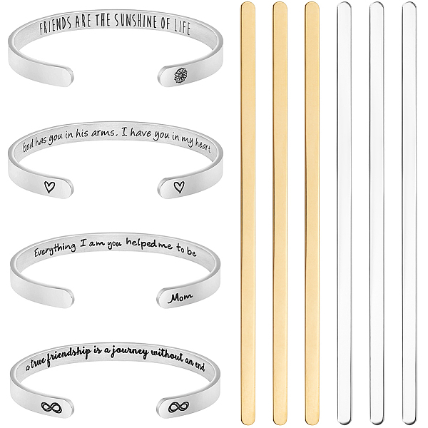 PandaHall Beebeecraft 6Pcs 2 Styles 304 Stainless Steel Bangle Blank Strips, for DIY Cuff Bracelet Making, Metal Stamping & Engraving Blanks...
PandaHall Beebeecraft 6Pcs 2 Styles 304 Stainless Steel Bangle Blank Strips, for DIY Cuff Bracelet Making, Metal Stamping & Engraving Blanks...
