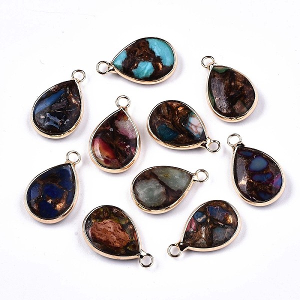 PandaHall Teardrop Assembled Natural Bronzite and Mixed Gemstone Pendants, with Iron Loop and Brass Edge, Light Gold, Mixed Dyed and Undyed..., Multicolor
PandaHall Teardrop Assembled Natural Bronzite and Mixed Gemstone Pendants, with Iron Loop and Brass Edge, Light Gold, Mixed Dyed and Undyed..., Multicolor