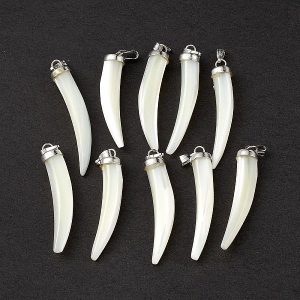 PandaHall Natural Trochid Shell/Trochus Shell Pendants, Pepper Charms, with Platinum Tone Iron Snap on Bails, Seashell Color, 40.5x7.5x8mm...
PandaHall Natural Trochid Shell/Trochus Shell Pendants, Pepper Charms, with Platinum Tone Iron Snap on Bails, Seashell Color, 40.5x7.5x8mm...