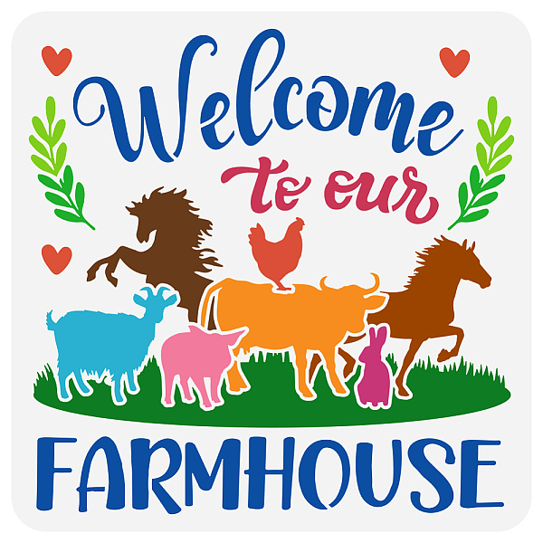 PandaHall FINGERINSPIRE Welcome to Our Farmhouse Painting Stencil 11.8x11.8inch Reusable Horse Cow Sheep Hens Bunny Pattern Drawing Template...
PandaHall FINGERINSPIRE Welcome to Our Farmhouse Painting Stencil 11.8x11.8inch Reusable Horse Cow Sheep Hens Bunny Pattern Drawing Template...