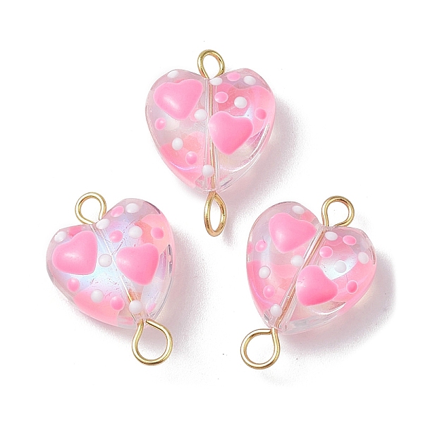 PandaHall Glass Enamel Heart Links Connector Charms, with Golden Plated 304 Stainless Steel Double Loops, Pink, 18.5x12x6mm, Hole: 2mm &...
PandaHall Glass Enamel Heart Links Connector Charms, with Golden Plated 304 Stainless Steel Double Loops, Pink, 18.5x12x6mm, Hole: 2mm &...