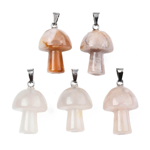 PandaHall Natural Cherry Blossom Agate Pendants, with Stainless Steel Snap On Bails, Mushroom Shaped, 24~25x16mm, Hole: 5x3mm Cherry Blossom...
PandaHall Natural Cherry Blossom Agate Pendants, with Stainless Steel Snap On Bails, Mushroom Shaped, 24~25x16mm, Hole: 5x3mm Cherry Blossom...