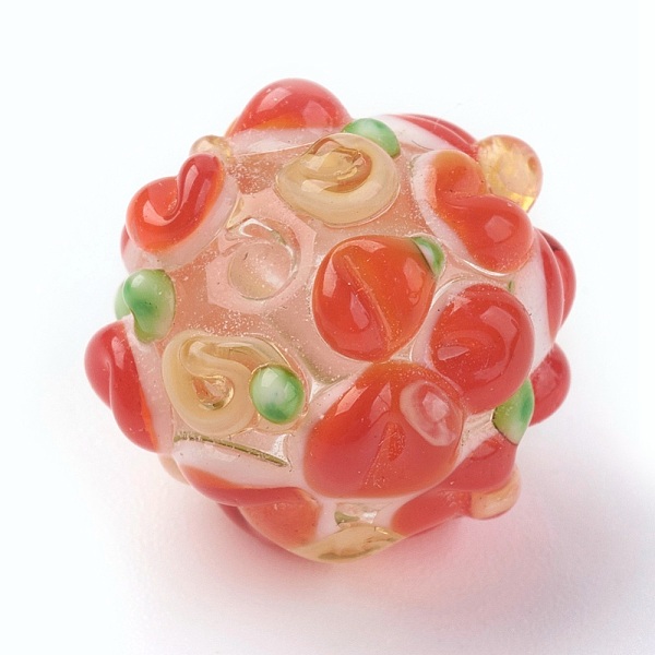 PandaHall Handmade Lampwork Beads, Rondelle with Flower, Bumpy, Orange Red, 14~15x12~13mm, Hole: 1.5~1.8mm Lampwork Rondelle Red
PandaHall Handmade Lampwork Beads, Rondelle with Flower, Bumpy, Orange Red, 14~15x12~13mm, Hole: 1.5~1.8mm Lampwork Rondelle Red