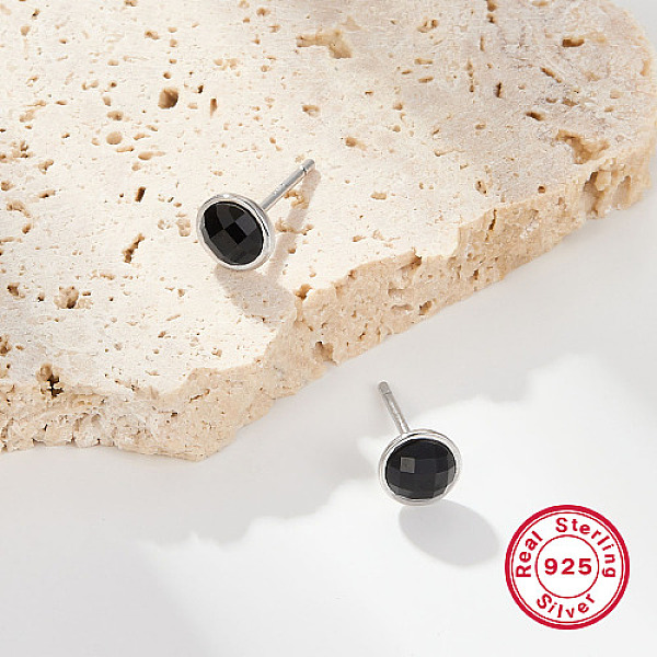 PandaHall Rhodium Plated 925 Sterling Silver Stud Earring for Women, with Black Onyx, Round, 5mm Sterling Silver Round
PandaHall Rhodium Plated 925 Sterling Silver Stud Earring for Women, with Black Onyx, Round, 5mm Sterling Silver Round