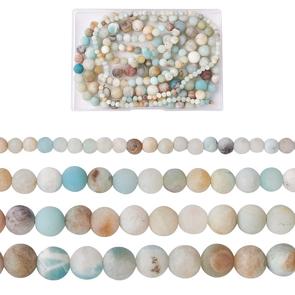 PandaHall 4 Strands 4 Style Natural Frosted Flower Amazonite Round Beads, 1strand/style Flower Amazonite Round
PandaHall 4 Strands 4 Style Natural Frosted Flower Amazonite Round Beads, 1strand/style Flower Amazonite Round
