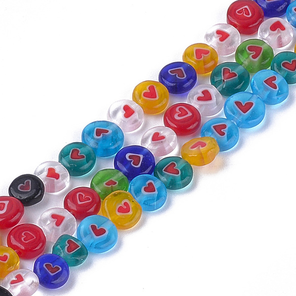PandaHall Handmade Lampwork Beads Strands, Flat Round with Heart, Mixed Color, 10x3.5mm, Hole: 1.4mm, about 38pcs/strand, 14.7 inch Lampwork..., Multicolor
PandaHall Handmade Lampwork Beads Strands, Flat Round with Heart, Mixed Color, 10x3.5mm, Hole: 1.4mm, about 38pcs/strand, 14.7 inch Lampwork..., Multicolor