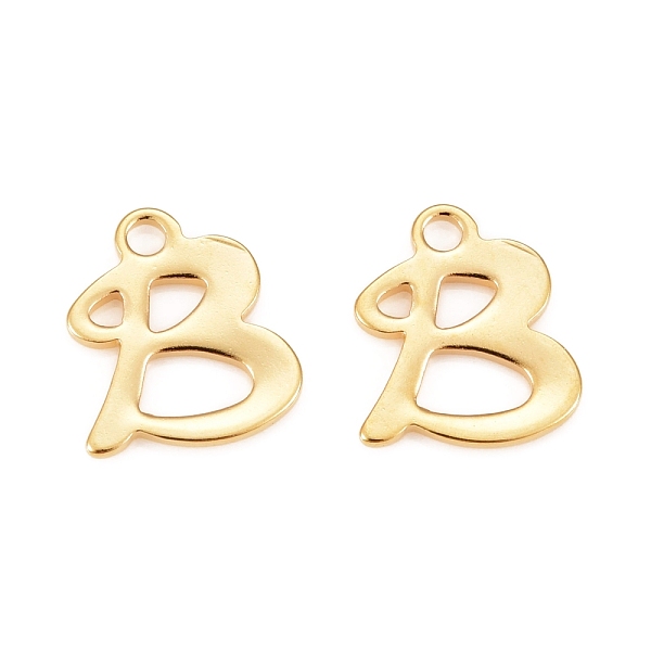 PandaHall 304 Stainless Steel Charms, Laser Cut, Letter, Stainless Steel Color, Golden, Letter.B, 10.5x9x0.7mm, Hole: 1.5mm 304 Stainless...
PandaHall 304 Stainless Steel Charms, Laser Cut, Letter, Stainless Steel Color, Golden, Letter.B, 10.5x9x0.7mm, Hole: 1.5mm 304 Stainless...