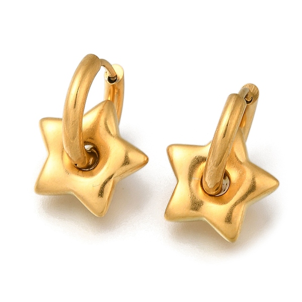 PandaHall 304 Stainless Steel Hoop Earrings for Women, Real 18K Gold Plated, Star, 21x15mm 304 Stainless Steel Star
PandaHall 304 Stainless Steel Hoop Earrings for Women, Real 18K Gold Plated, Star, 21x15mm 304 Stainless Steel Star