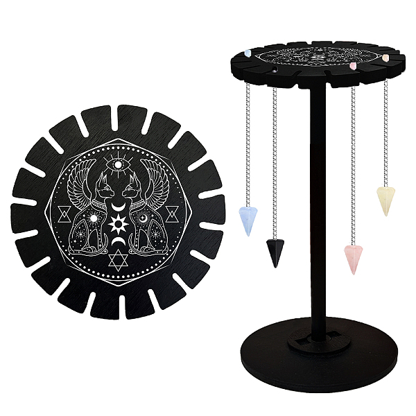 PandaHall Wooden Wheel, Wooden Display Shelf, Black Holder Stand, Rustic Divination Pendulum Storage Rack, Witch Stuff, Cat Shape, Wheel...
PandaHall Wooden Wheel, Wooden Display Shelf, Black Holder Stand, Rustic Divination Pendulum Storage Rack, Witch Stuff, Cat Shape, Wheel...
