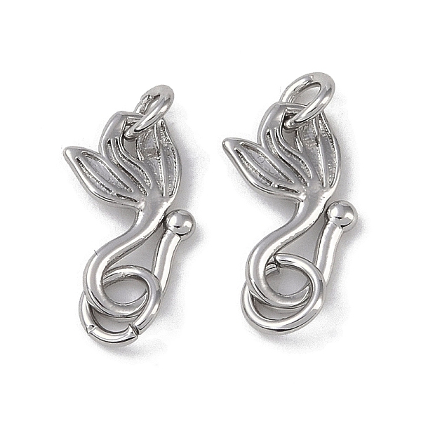 PandaHall Brass Hook and S-Hook Clasps, Lotus, Platinum, 13x8x1.5mm, Hole: 3mm Brass
PandaHall Brass Hook and S-Hook Clasps, Lotus, Platinum, 13x8x1.5mm, Hole: 3mm Brass