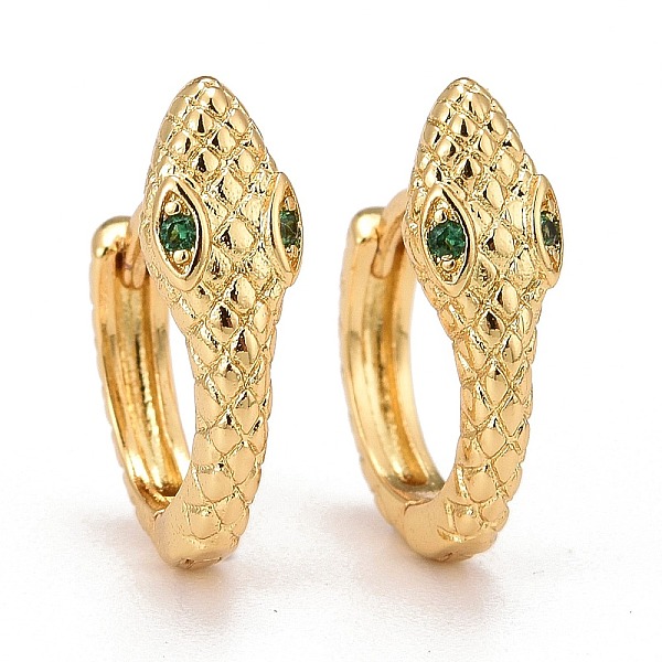 PandaHall Green Cubic Zirconia Snake Huggie Hoop Earrings, Textured Chunky Brass Hoop Earrings for Women, Lead Free & Cadmium Free & Nickel...
PandaHall Green Cubic Zirconia Snake Huggie Hoop Earrings, Textured Chunky Brass Hoop Earrings for Women, Lead Free & Cadmium Free & Nickel...