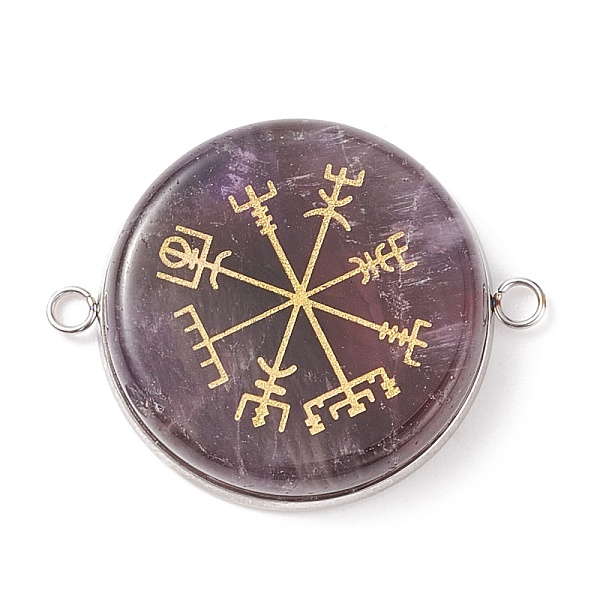 PandaHall Natural Amethyst Connector Charms, with Stainless Steel Color Tone 304 Stainless Steel Findings, Flat Round with Nordic Pagan...
PandaHall Natural Amethyst Connector Charms, with Stainless Steel Color Tone 304 Stainless Steel Findings, Flat Round with Nordic Pagan...