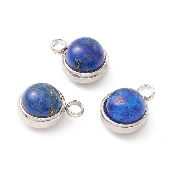 PandaHall Natural Lapis Lazuli Charms, with 304 Stainless Steel Findings, Half Round, Stainless Steel Color, 13.5x10x7.5mm, Hole: 2.5mm...
PandaHall Natural Lapis Lazuli Charms, with 304 Stainless Steel Findings, Half Round, Stainless Steel Color, 13.5x10x7.5mm, Hole: 2.5mm...