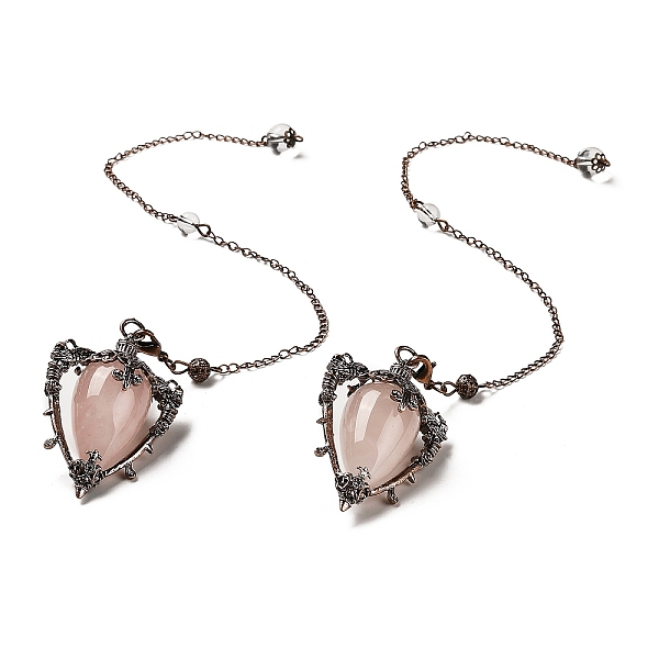 PandaHall Natural Rose Quartz Triangle Dowsing Pendulum Pendants, with Quartz Crystal Round Beads, Rack Plating Alloy Findings & Chains...
PandaHall Natural Rose Quartz Triangle Dowsing Pendulum Pendants, with Quartz Crystal Round Beads, Rack Plating Alloy Findings & Chains...