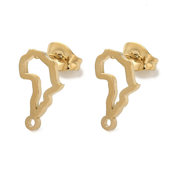 PandaHall Ion Plating(IP) 304 Stainless Steel Stud Earring Findings, Map, Golden, 12.5x8mm, Hole: 1.2mm, Pin: 0.7x11mm 304 Stainless Steel...
PandaHall Ion Plating(IP) 304 Stainless Steel Stud Earring Findings, Map, Golden, 12.5x8mm, Hole: 1.2mm, Pin: 0.7x11mm 304 Stainless Steel...