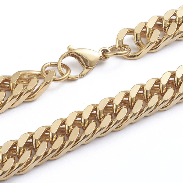PandaHall Men's 304 Stainless Steel Diamond Cut Cuban Link Chain Necklaces, with Lobster Claw Clasps, Golden, 24 inch(61cm) 304 Stainless...
PandaHall Men's 304 Stainless Steel Diamond Cut Cuban Link Chain Necklaces, with Lobster Claw Clasps, Golden, 24 inch(61cm) 304 Stainless...