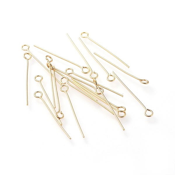 PandaHall 304 Stainless Steel Eye Pins, Real 18k Gold Plated, 25x3mm, Hole: 1.8mm, Pin: 0.7mm 304 Stainless Steel
PandaHall 304 Stainless Steel Eye Pins, Real 18k Gold Plated, 25x3mm, Hole: 1.8mm, Pin: 0.7mm 304 Stainless Steel