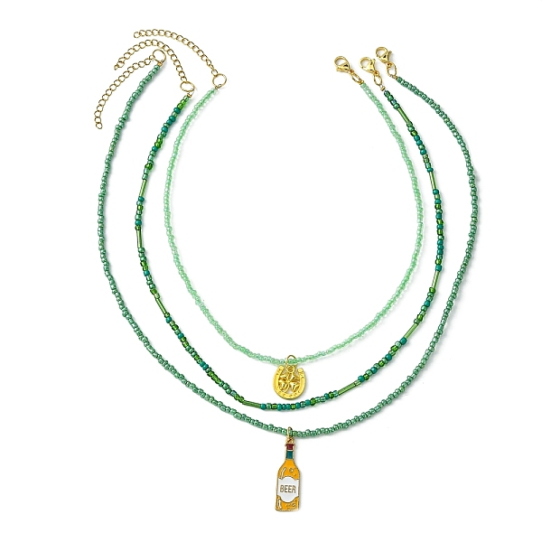 PandaHall 3Pcs 3 Style Alloy Enamel Pendant Necklaces Set with Glass Seed Beaded Chains, Clover & Bottle, Green, 16.22~20.83 inch...
PandaHall 3Pcs 3 Style Alloy Enamel Pendant Necklaces Set with Glass Seed Beaded Chains, Clover & Bottle, Green, 16.22~20.83 inch...