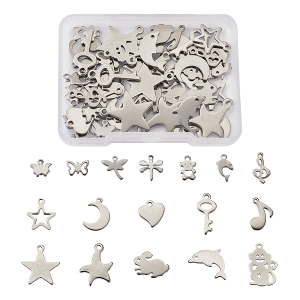 PandaHall 304 Stainless Steel Pendants, Mixed Shape, Stainless Steel Color, 68pcs/box 304 Stainless Steel Dolphin
PandaHall 304 Stainless Steel Pendants, Mixed Shape, Stainless Steel Color, 68pcs/box 304 Stainless Steel Dolphin