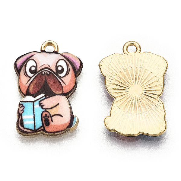 PandaHall Printed Alloy Pendants, Light Gold, Read Book , Dog Charms, PeachPuff, 22.5x15x1.5mm, Hole: 1.6mm Alloy Dog Brown
PandaHall Printed Alloy Pendants, Light Gold, Read Book , Dog Charms, PeachPuff, 22.5x15x1.5mm, Hole: 1.6mm Alloy Dog Brown