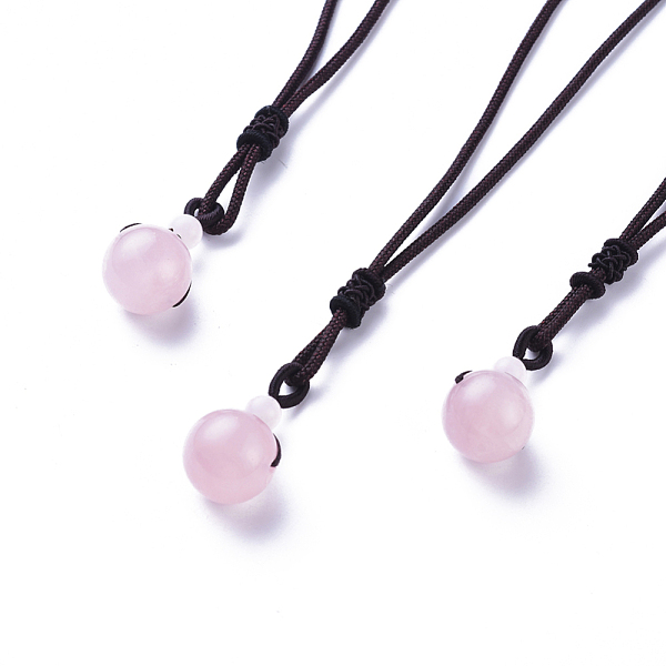 PandaHall Natural Rose Quartz Pendant Necklaces, with Nylon Cord, Round, 27.55 inch(70cm) Rose Quartz Brown
PandaHall Natural Rose Quartz Pendant Necklaces, with Nylon Cord, Round, 27.55 inch(70cm) Rose Quartz Brown