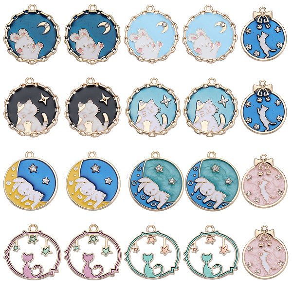 PandaHall SUNNYCLUE 20Pcs 10 Styles Alloy Enamel Pendants, with Crystal Rhinestone, Light Gold, Flat Round with Rabbit & Cat, Mixed Color..., Multicolor
PandaHall SUNNYCLUE 20Pcs 10 Styles Alloy Enamel Pendants, with Crystal Rhinestone, Light Gold, Flat Round with Rabbit & Cat, Mixed Color..., Multicolor