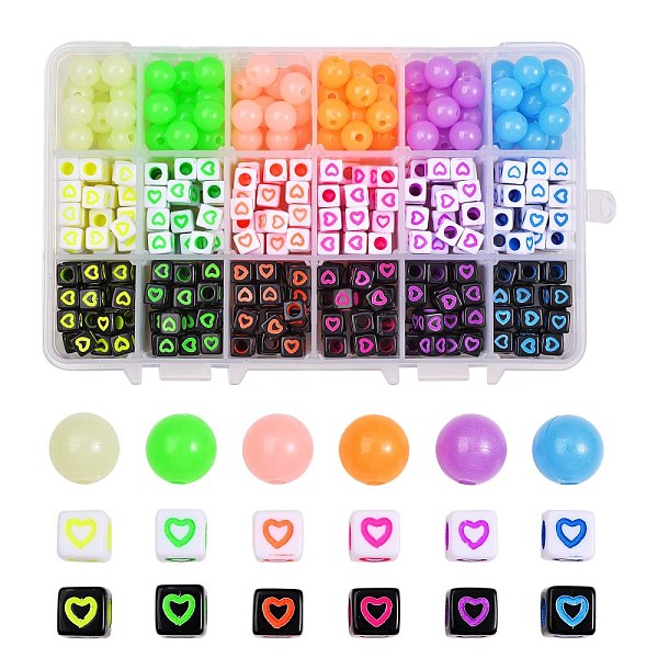 PandaHall 450pcs 18 Colors Opaque Acrylic European Beads, Large Hole Beads, Cube with Heart & Round, Mixed Color, 7x7x7mm, Hole: 4mm Acrylic..., Multicolor
PandaHall 450pcs 18 Colors Opaque Acrylic European Beads, Large Hole Beads, Cube with Heart & Round, Mixed Color, 7x7x7mm, Hole: 4mm Acrylic..., Multicolor