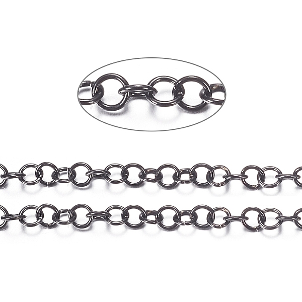 PandaHall 304 Stainless Steel Rolo Chains, with Spool, for Jewelry Making, Unwelded, Electrophoresis Black, 3.5x0.6mm, about 32.8 Feet...
PandaHall 304 Stainless Steel Rolo Chains, with Spool, for Jewelry Making, Unwelded, Electrophoresis Black, 3.5x0.6mm, about 32.8 Feet...