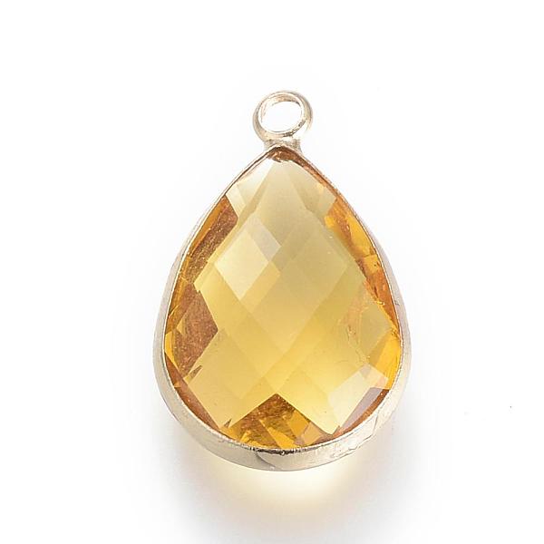 PandaHall Glass Pendants, with Brass Findings, Faceted, Drop, Light Gold, Goldenrod, 14x7.5x4mm, Hole: 1.8~2.3mm Brass+Glass Teardrop Gold
PandaHall Glass Pendants, with Brass Findings, Faceted, Drop, Light Gold, Goldenrod, 14x7.5x4mm, Hole: 1.8~2.3mm Brass+Glass Teardrop Gold