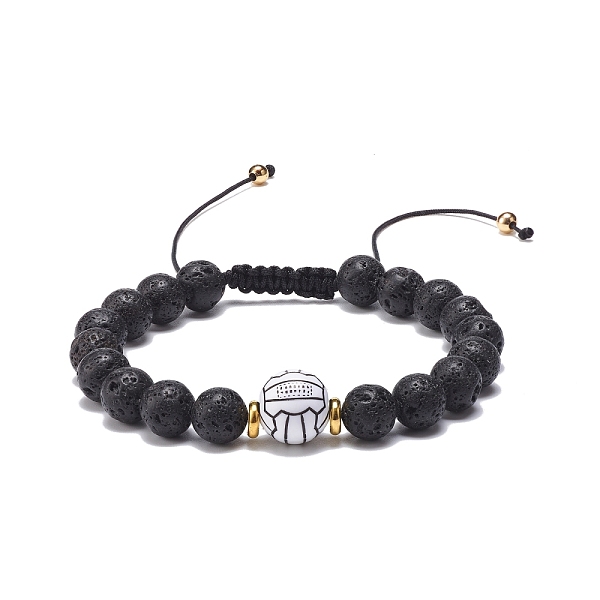 PandaHall Natural Lava Rock & Acrylic Braided Bead Bracelet, Essential Oil Gemstone Jewelry for Men Women, Volleyball Pattern, Inner..., White
PandaHall Natural Lava Rock & Acrylic Braided Bead Bracelet, Essential Oil Gemstone Jewelry for Men Women, Volleyball Pattern, Inner..., White