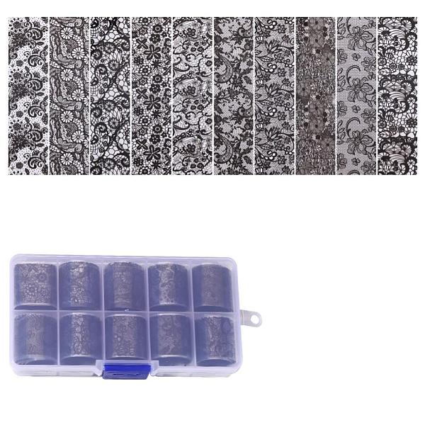 PandaHall 10Rolls 10 Styles Nail Art Transfer Stickers, Nail Decals, DIY Nail Tips Decoration for Wedding, Lace Pattern, Black, 25mm...
PandaHall 10Rolls 10 Styles Nail Art Transfer Stickers, Nail Decals, DIY Nail Tips Decoration for Wedding, Lace Pattern, Black, 25mm...
