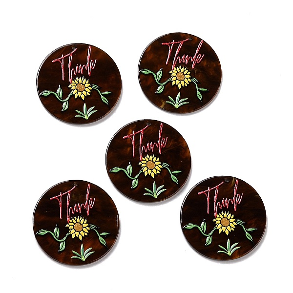PandaHall Printed Opaque Acrylic Pendants, Flat Round with Flower Pattern, Coconut Brown, 38x2.5mm, Hole: 1.5mm Acrylic Flat Round
PandaHall Printed Opaque Acrylic Pendants, Flat Round with Flower Pattern, Coconut Brown, 38x2.5mm, Hole: 1.5mm Acrylic Flat Round