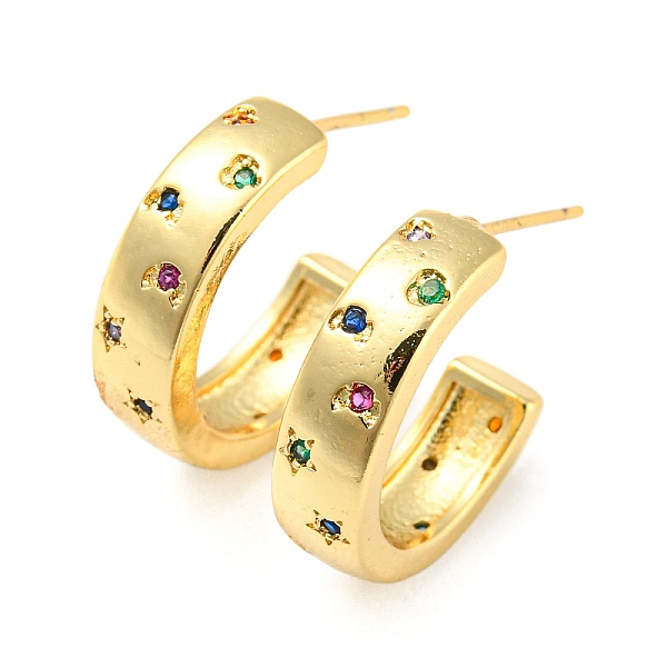 PandaHall Rack Plating Brass C Shape Stud Earrings with Colorful Cubic Zirconia, Half Hoop Earrings for Women, Cadmium Free & Lead Free...
PandaHall Rack Plating Brass C Shape Stud Earrings with Colorful Cubic Zirconia, Half Hoop Earrings for Women, Cadmium Free & Lead Free...