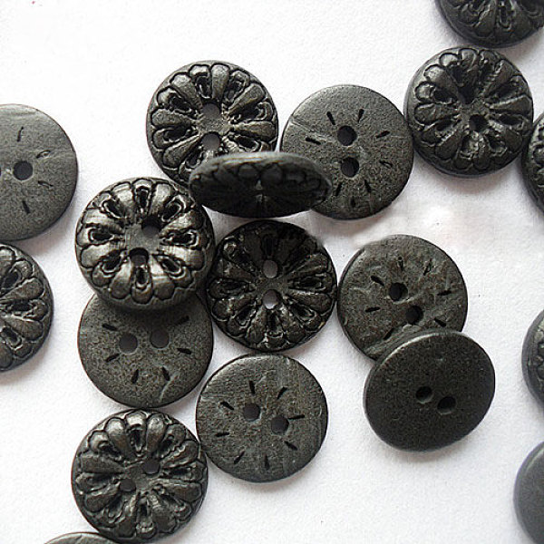 PandaHall Carved 2-Hole Basic Sewing Buttons, Coconut Buttons, Black, 13mm Coconut Black
PandaHall Carved 2-Hole Basic Sewing Buttons, Coconut Buttons, Black, 13mm Coconut Black