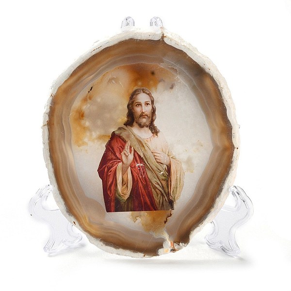 PandaHall Printed Natural Agate Slice Stone Ornament, for Good Luck Home Office Decor, Man, 100~125x105~150x7.5~8mm Natural Agate Human..., Multicolor
PandaHall Printed Natural Agate Slice Stone Ornament, for Good Luck Home Office Decor, Man, 100~125x105~150x7.5~8mm Natural Agate Human..., Multicolor