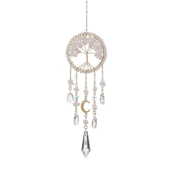 PandaHall Natural Rose Quartz Copper Wire Wrapped Tree of Life Hanging Ornaments, Cone/Teardrop Glass Tassel Suncatchers for Home Outdoor...
PandaHall Natural Rose Quartz Copper Wire Wrapped Tree of Life Hanging Ornaments, Cone/Teardrop Glass Tassel Suncatchers for Home Outdoor...