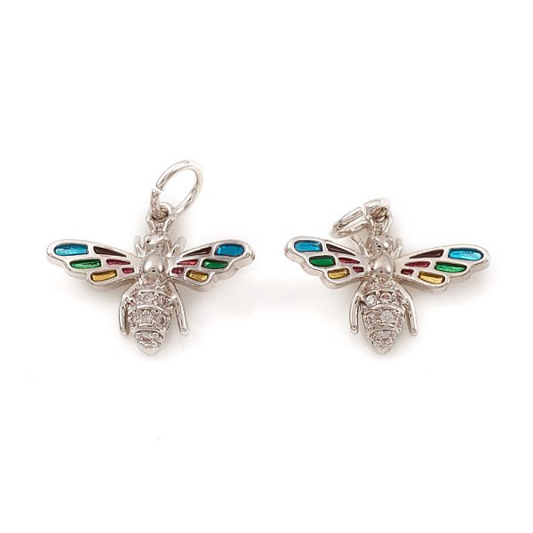 PandaHall Brass Micro Pave Cubic Zirconia Pendants, with Jump Rings and Enamel, Bees, Colorful, Platinum, 12x15.5x4mm, Jump Ring: 5x0.7mm...
PandaHall Brass Micro Pave Cubic Zirconia Pendants, with Jump Rings and Enamel, Bees, Colorful, Platinum, 12x15.5x4mm, Jump Ring: 5x0.7mm...