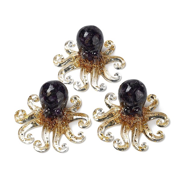 PandaHall Octopus Resin Figurines, Reiki Gold Foil Natural Amethyst Chips Inside for Home Office Desk Decoration, 101x97x44mm Amethyst...
PandaHall Octopus Resin Figurines, Reiki Gold Foil Natural Amethyst Chips Inside for Home Office Desk Decoration, 101x97x44mm Amethyst...