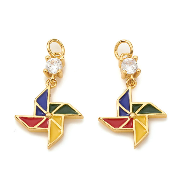PandaHall Brass Micro Pave Cubic Zirconia Pendants, with Jump Rings and Enamel, Origami Windmill, Colorful, Real 18K Gold Plated, 18.5mm...
PandaHall Brass Micro Pave Cubic Zirconia Pendants, with Jump Rings and Enamel, Origami Windmill, Colorful, Real 18K Gold Plated, 18.5mm...