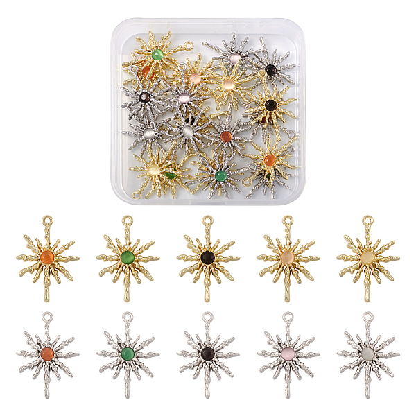 PandaHall 20Pcs 10 Styles Rack Plating Alloy Cat Eye Pendants, Sun, Platinum & Golden, Mixed Color, 28.5x20.5x2.5mm, Hole: 1.6mm, 2pcs/style..., Multicolor
PandaHall 20Pcs 10 Styles Rack Plating Alloy Cat Eye Pendants, Sun, Platinum & Golden, Mixed Color, 28.5x20.5x2.5mm, Hole: 1.6mm, 2pcs/style..., Multicolor
