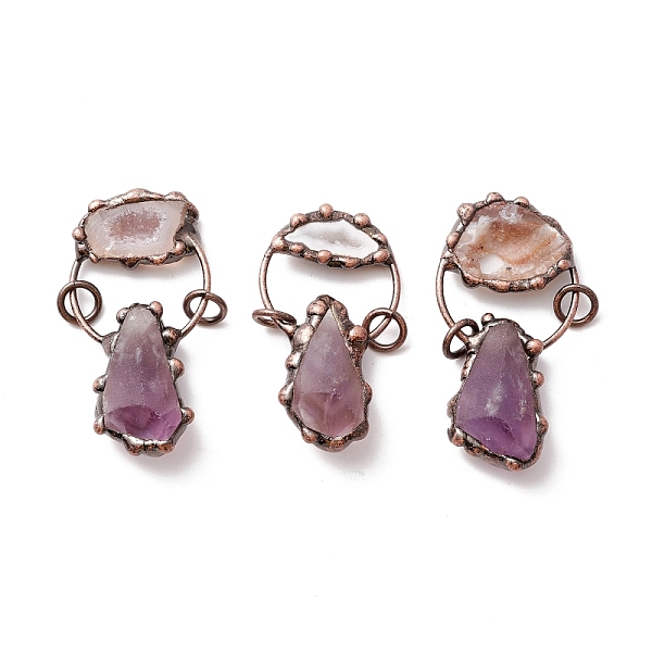 PandaHall Natural Amethyst and Druzy Agate Big Pendants, with Tin Findings, Lead & Nickel & Cadmium Free, Nuggets, Red Copper...
PandaHall Natural Amethyst and Druzy Agate Big Pendants, with Tin Findings, Lead & Nickel & Cadmium Free, Nuggets, Red Copper...