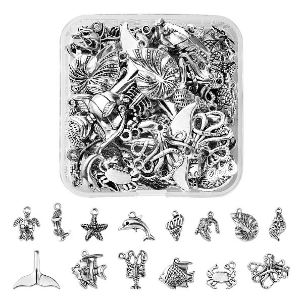 PandaHall 60Pcs 14 Style Tibetan Style Alloy Pendants, Starfish & Spiral Shell & Sea Turtle & Crab & Crocodile & Tropical Fish & Mermaid &...
PandaHall 60Pcs 14 Style Tibetan Style Alloy Pendants, Starfish & Spiral Shell & Sea Turtle & Crab & Crocodile & Tropical Fish & Mermaid &...