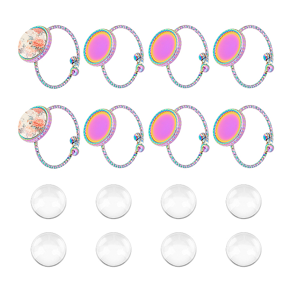 PandaHall UNICRAFTALE 8 Sets Ring Blanks DIY Blank Dome Stainless Steel Open Cuff Ring Making Kits Adjustable Half Round Cabochon Ring...
PandaHall UNICRAFTALE 8 Sets Ring Blanks DIY Blank Dome Stainless Steel Open Cuff Ring Making Kits Adjustable Half Round Cabochon Ring...