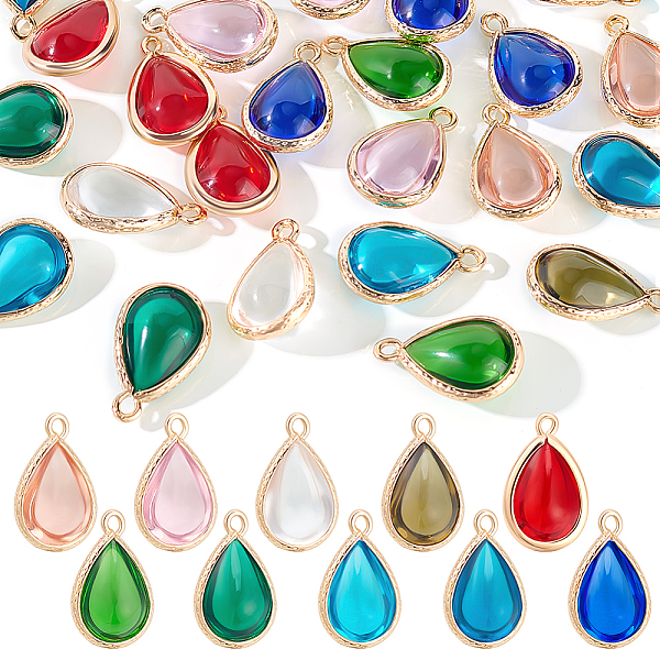PandaHall AHADERMAKER 30Pcs 10 Colors Glass Pendants, with Golden Tone Brass Findings, Teardrop Charms, Mixed Color, 18.5x12.5x7mm, Hole..., Multicolor
PandaHall AHADERMAKER 30Pcs 10 Colors Glass Pendants, with Golden Tone Brass Findings, Teardrop Charms, Mixed Color, 18.5x12.5x7mm, Hole..., Multicolor
