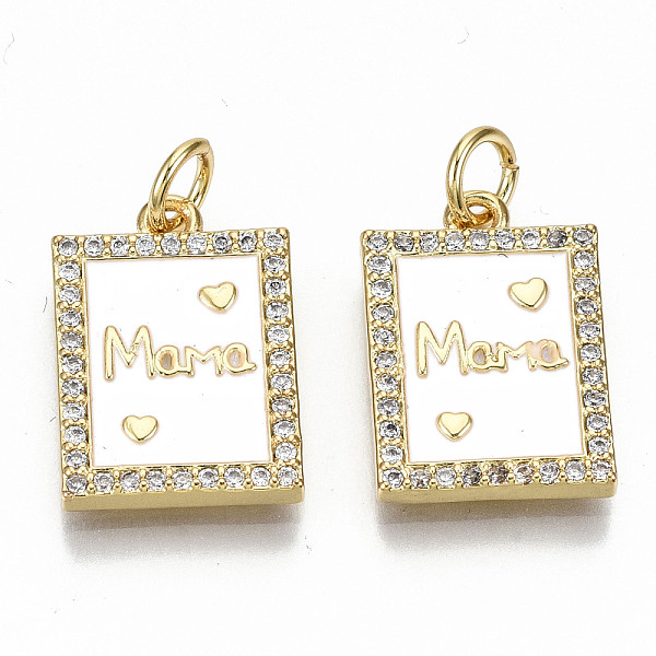 PandaHall Real 16K Gold Plated Brass Micro Pave Clear Cubic Zirconia Pendants, with Jump Rings and Enamel, for Mother's Day, Nickel Free..., White
PandaHall Real 16K Gold Plated Brass Micro Pave Clear Cubic Zirconia Pendants, with Jump Rings and Enamel, for Mother's Day, Nickel Free..., White