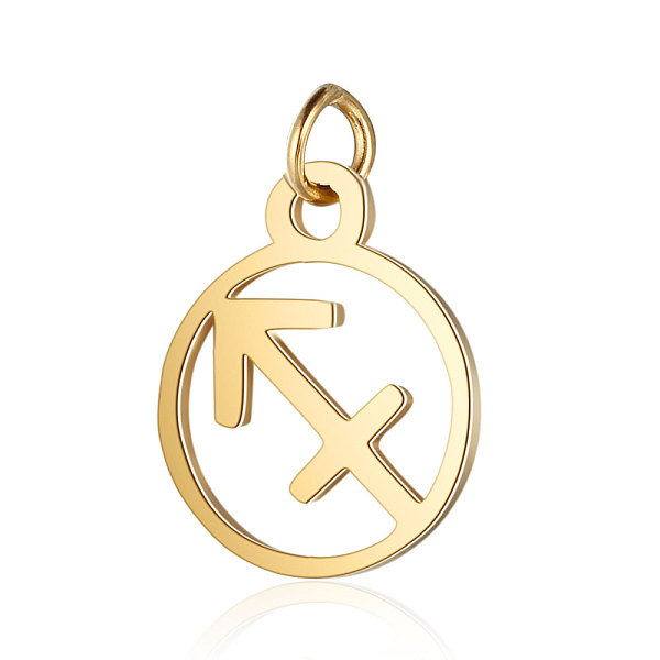 PandaHall 201 Stainless Steel Charms, with Jump Rings, Polished, Flat Round with Constellation, Golden, Sagittarius, 13x11x1mm, Hole: 2.5mm...
PandaHall 201 Stainless Steel Charms, with Jump Rings, Polished, Flat Round with Constellation, Golden, Sagittarius, 13x11x1mm, Hole: 2.5mm...