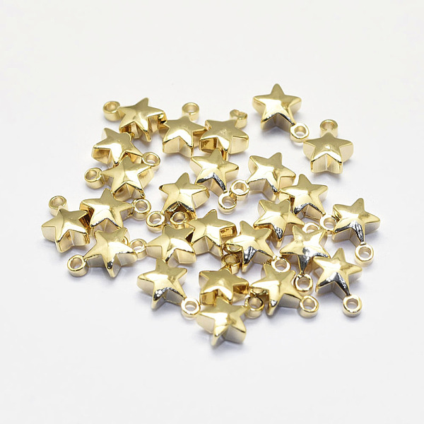 PandaHall Long-Lasting Plated Brass Charms, Real 18K Gold Plated, Nickel Free, Star, 7.5x5.5x3mm, Hole: 1mm Brass Star
PandaHall Long-Lasting Plated Brass Charms, Real 18K Gold Plated, Nickel Free, Star, 7.5x5.5x3mm, Hole: 1mm Brass Star