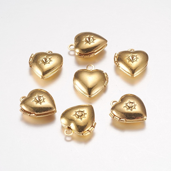PandaHall Brass Locket Pendants, Photo Frame Charms for Necklaces, Heart, Golden,12x10.5x0x4mm, Hole: 1mm Brass Heart
PandaHall Brass Locket Pendants, Photo Frame Charms for Necklaces, Heart, Golden,12x10.5x0x4mm, Hole: 1mm Brass Heart
